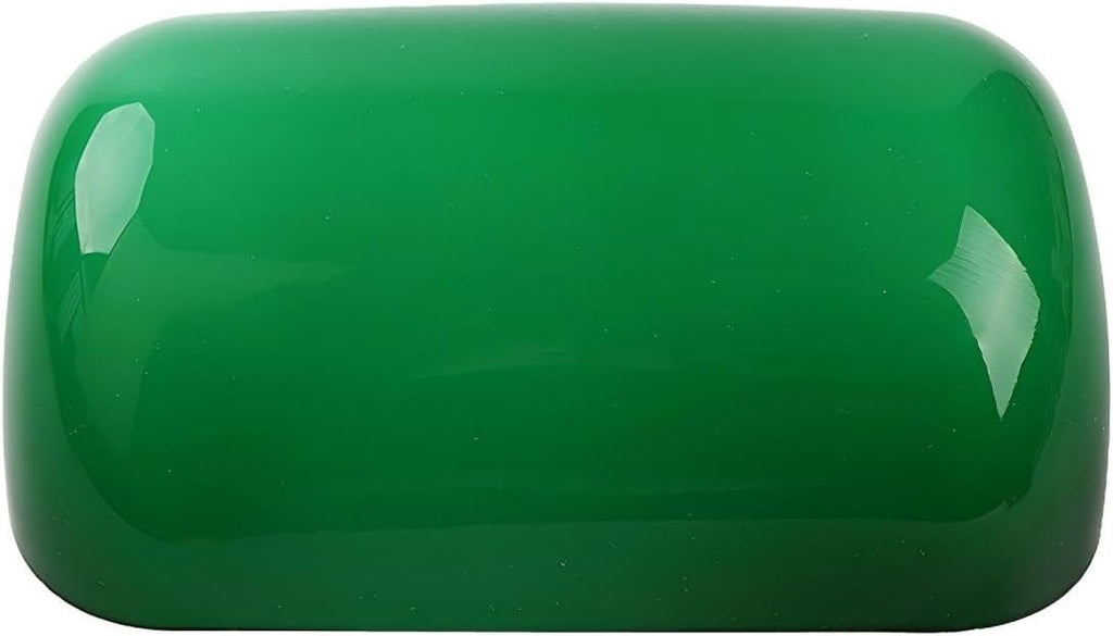 LOFOB Green Glass Banker's Lamp Shade Replacement Cover L8.85 W5.11,with E26 socket Pull Chain Switch