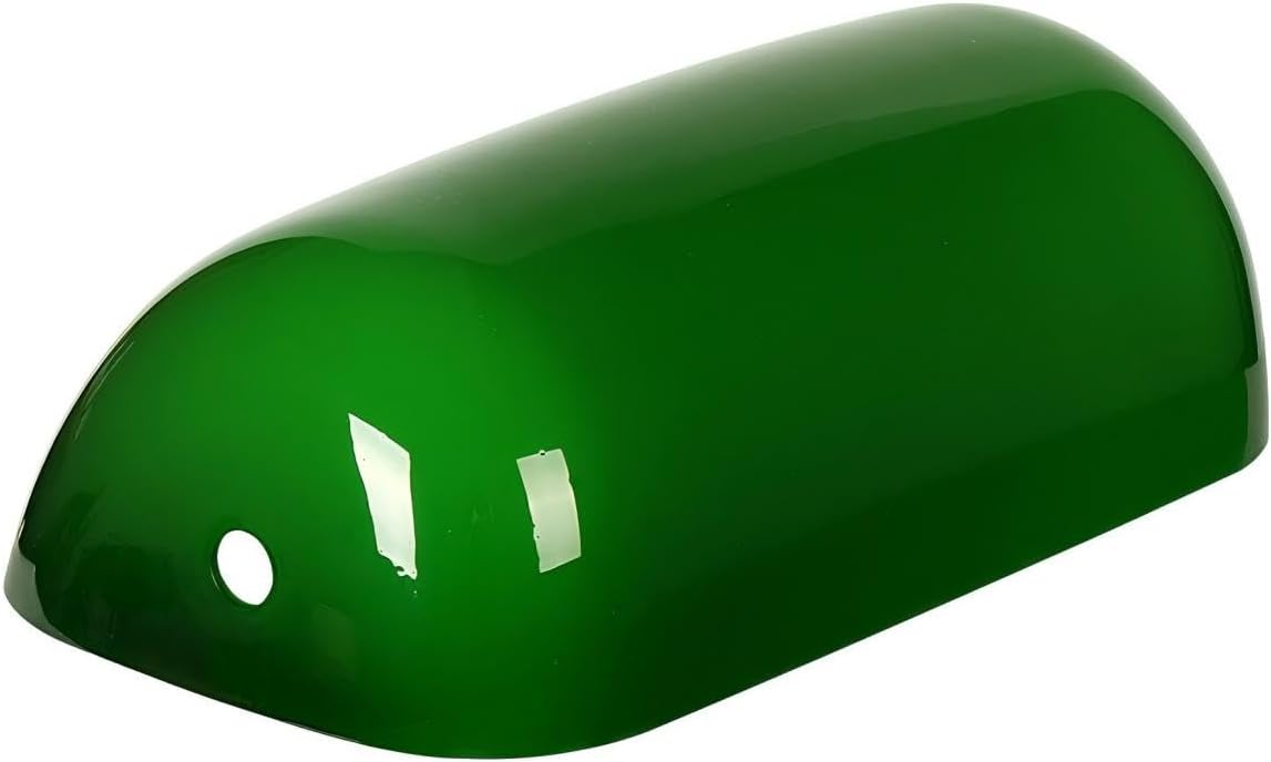 LOFOB Green Glass Banker's Lamp Shade Replacement Cover L8.85 W5.11,with E26 socket Pull Chain Switch