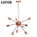 LOFOB 9-Light Antique Glod Chandeliers